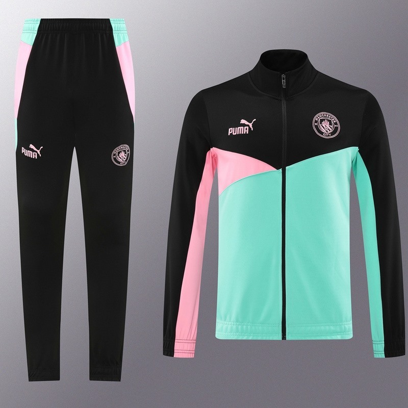 2024 Manchester United Black green Jacket Training Suit Set Football Team Shirt Sports Fashion
