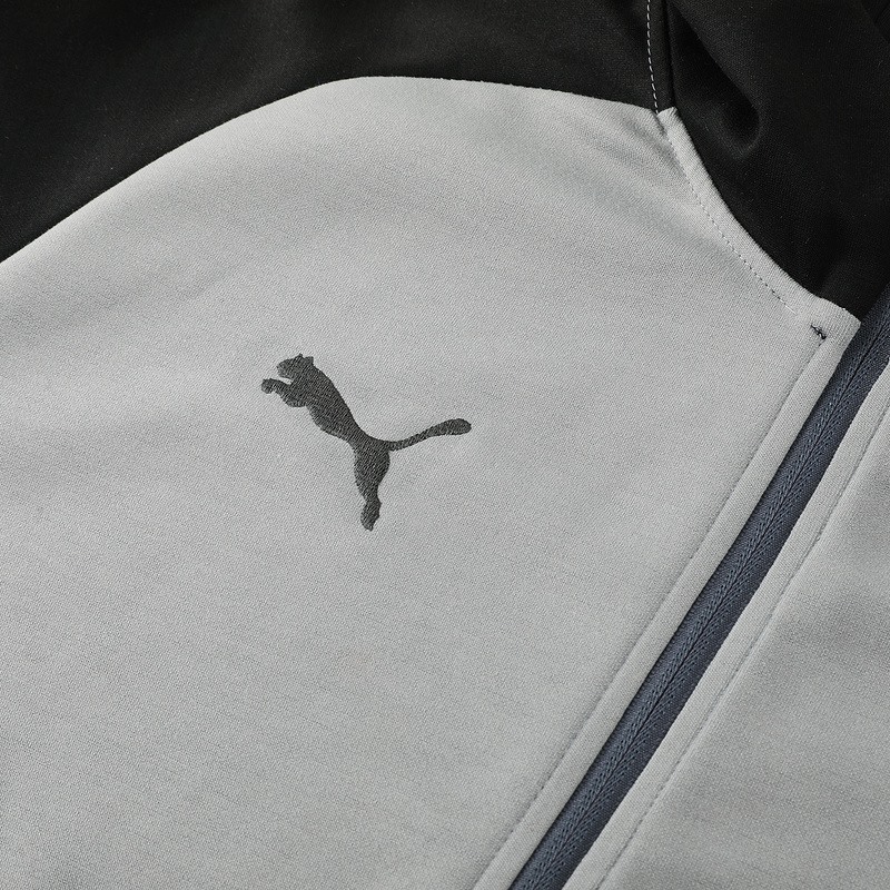 2024 Puma Grey Hoodie Jacket Kit Set Football Team Shirt Sports Fashion