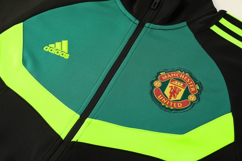 2024 Manchester United Black green Jacket Training Suit Set Football Team Shirt Sports Fashion