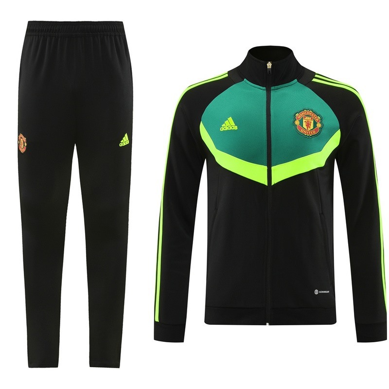 2024 Manchester United Black green Jacket Training Suit Set Football Team Shirt Sports Fashion