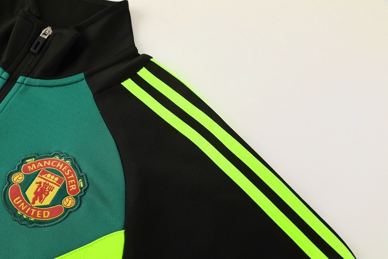 2024 Manchester United Black green Jacket Training Suit Set Football Team Shirt Sports Fashion