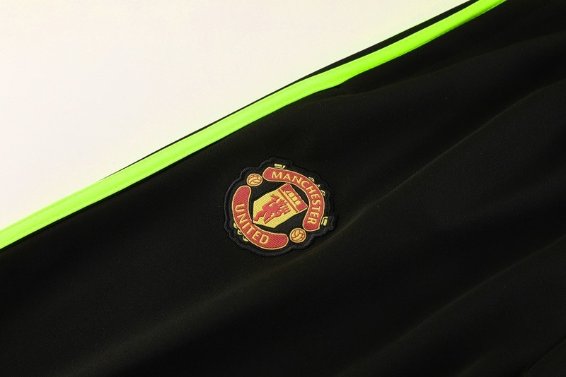 2024 Manchester United Black green Jacket Training Suit Set Football Team Shirt Sports Fashion