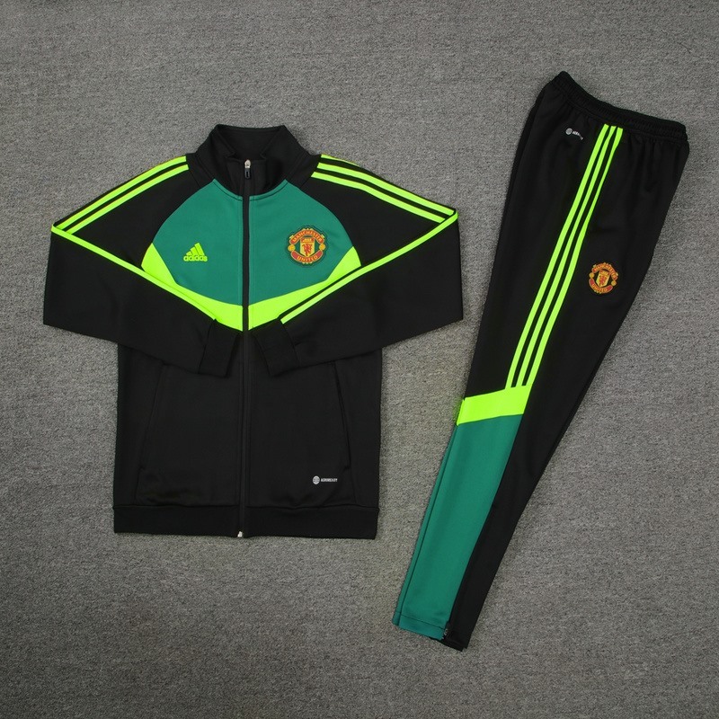 2024 Manchester United Black green Jacket Training Suit Set Football Team Shirt Sports Fashion