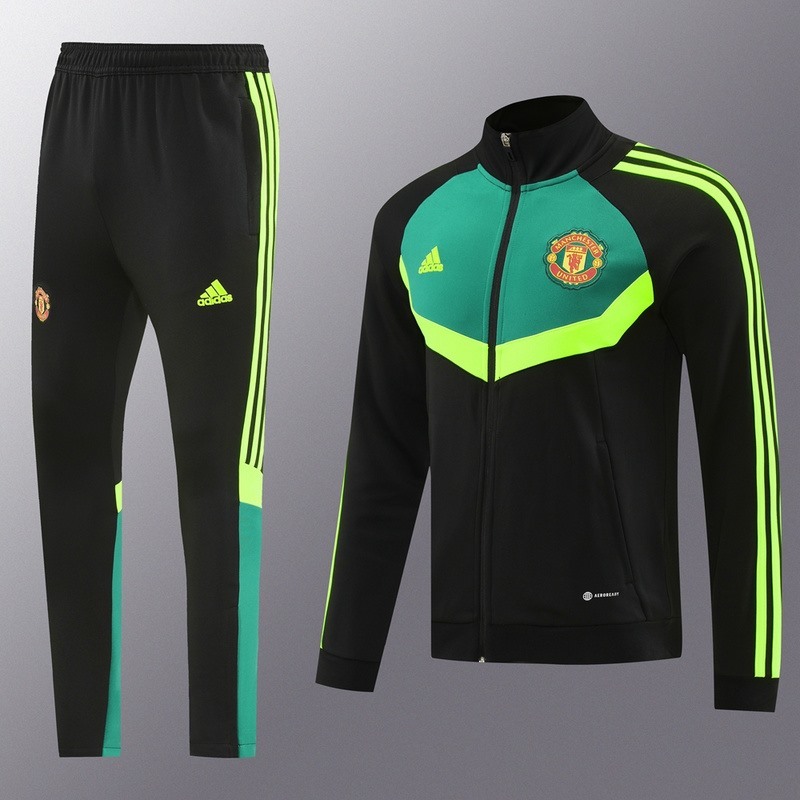 2024 Manchester United Black green Jacket Training Suit Set Football Team Shirt Sports Fashion