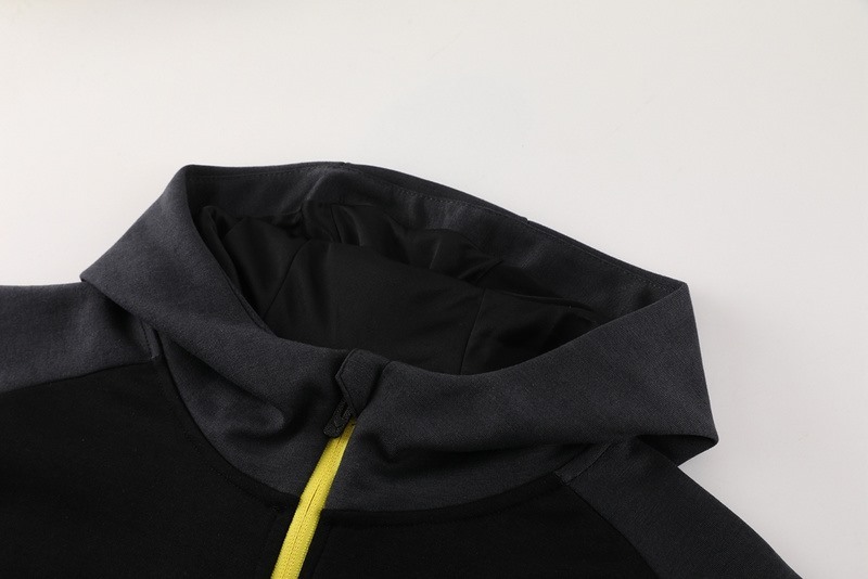 2024 Dortmund Black Hoodie Jacket Kit Set Football Team Shirt Sports Fashion