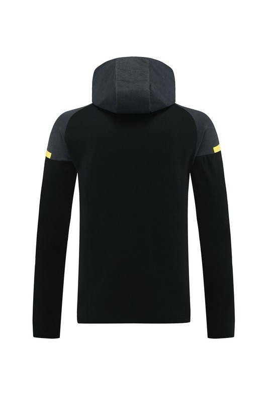 2024 Dortmund Black Hoodie Jacket Kit Set Football Team Shirt Sports Fashion