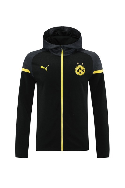 2024 Dortmund Black Hoodie Jacket Kit Set Football Team Shirt Sports Fashion