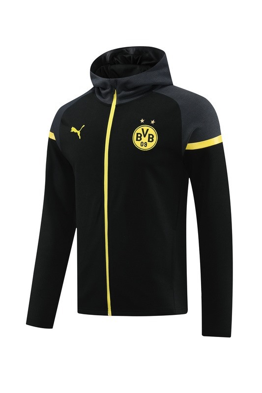 2024 Dortmund Black Hoodie Jacket Kit Set Football Team Shirt Sports Fashion
