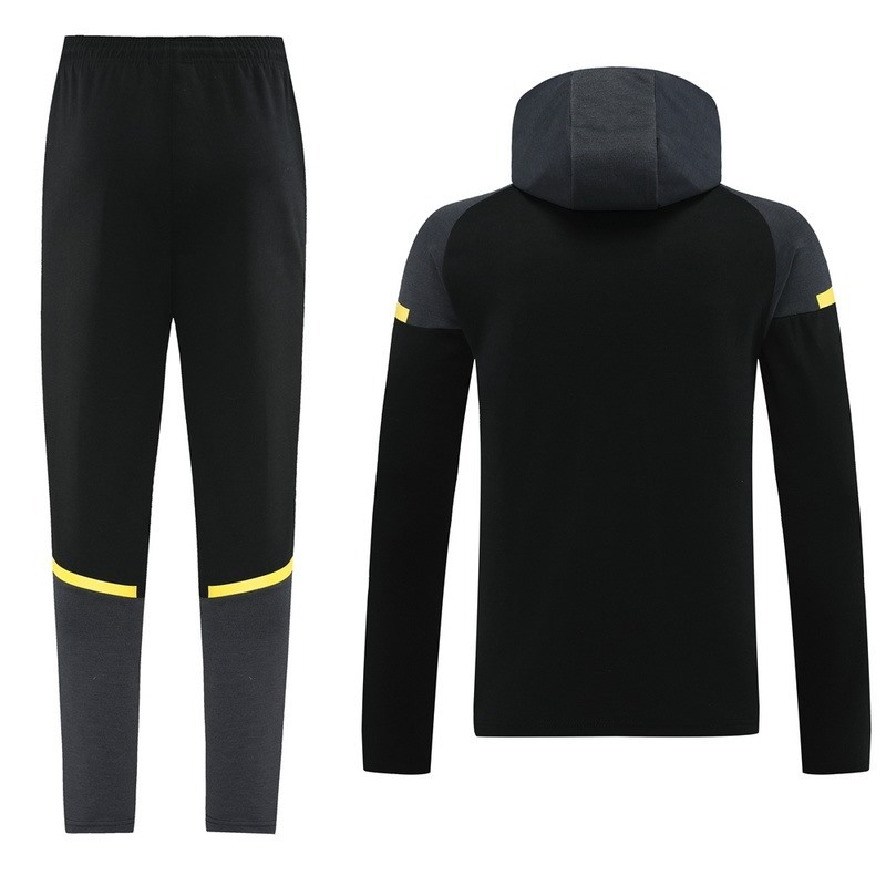 2024 Dortmund Black Hoodie Jacket Kit Set Football Team Shirt Sports Fashion