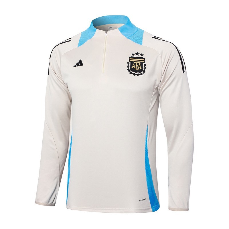 24/25 Argentina beige Long-sleeved half-pull training kit Football team kit