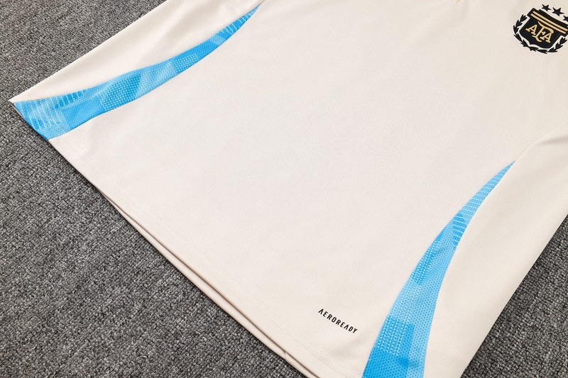 24/25 Argentina beige Long-sleeved half-pull training kit Football team kit