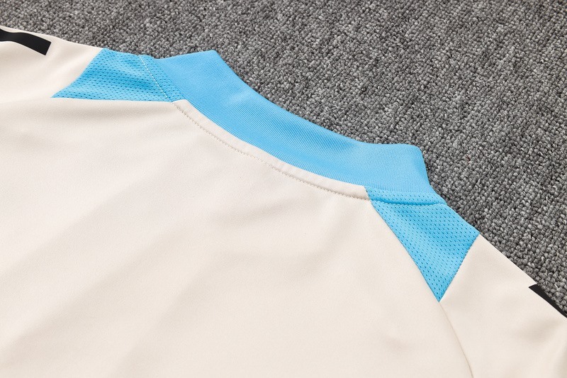 24/25 Argentina beige Long-sleeved half-pull training kit Football team kit