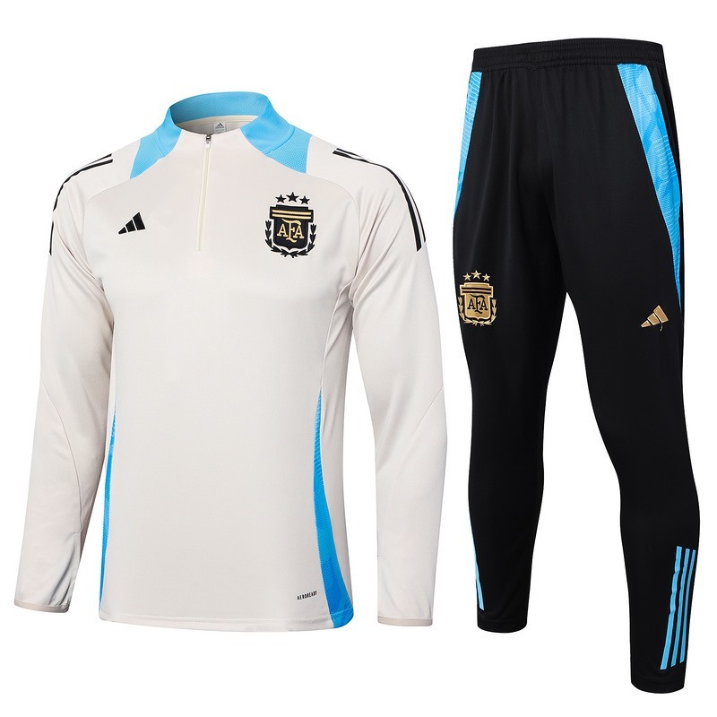 24/25 Argentina beige Long-sleeved half-pull training kit Football team kit