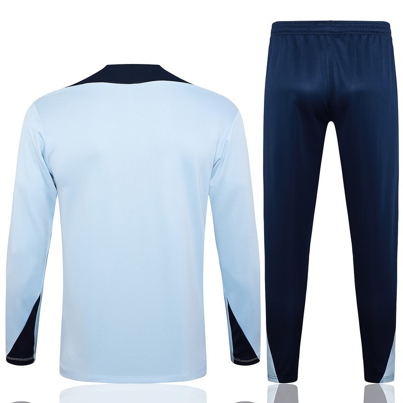 2024 France Sky Blue Long-sleeved half-pull training kit Football team kit