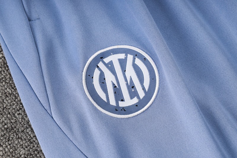 24/25 Inter Milan Gray Blue Long-sleeved half-pull training kit Football team kit