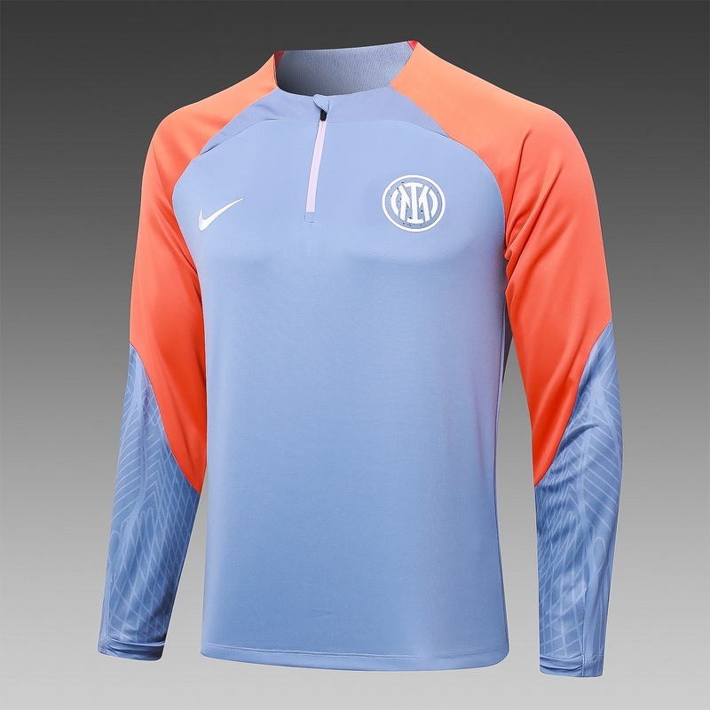 24/25 Inter Milan Gray Blue Long-sleeved half-pull training kit Football team kit