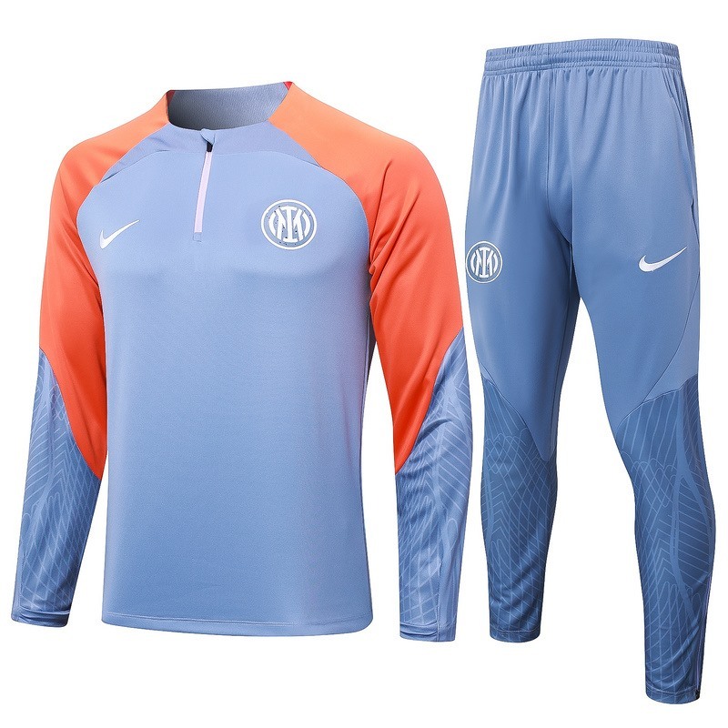 24/25 Inter Milan Gray Blue Long-sleeved half-pull training kit Football team kit