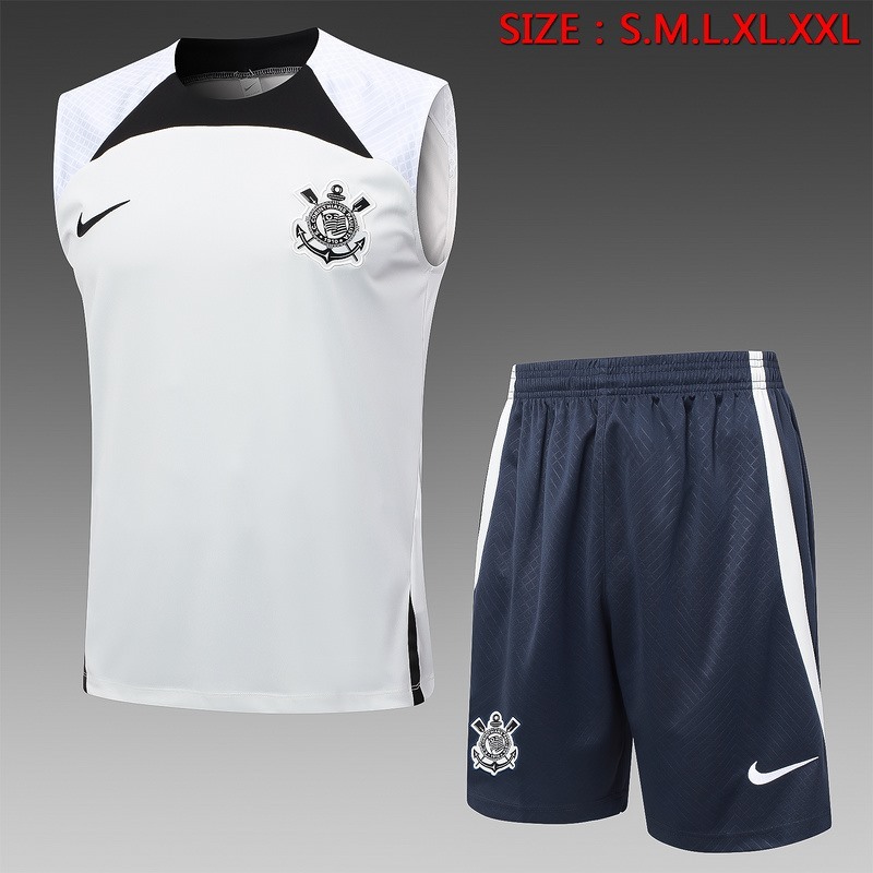 24/25 Corinthians White Training Set Shirt and Shorts
