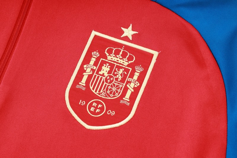 24/25 Spain Red Long-sleeved half-pull training kit Football team kit