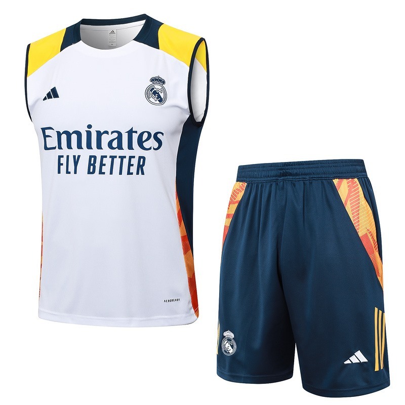 24/25 Real Madrid White Training Set Shirt and Shorts