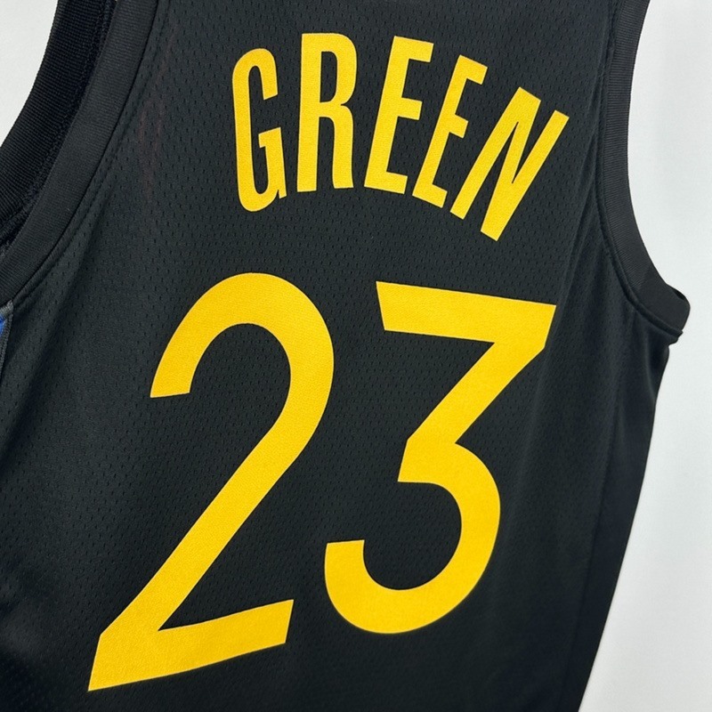 NBA 2025 Golden State Warriors Round Neck JORDAN Edition Black Jersey GREEN#23 S-XXL