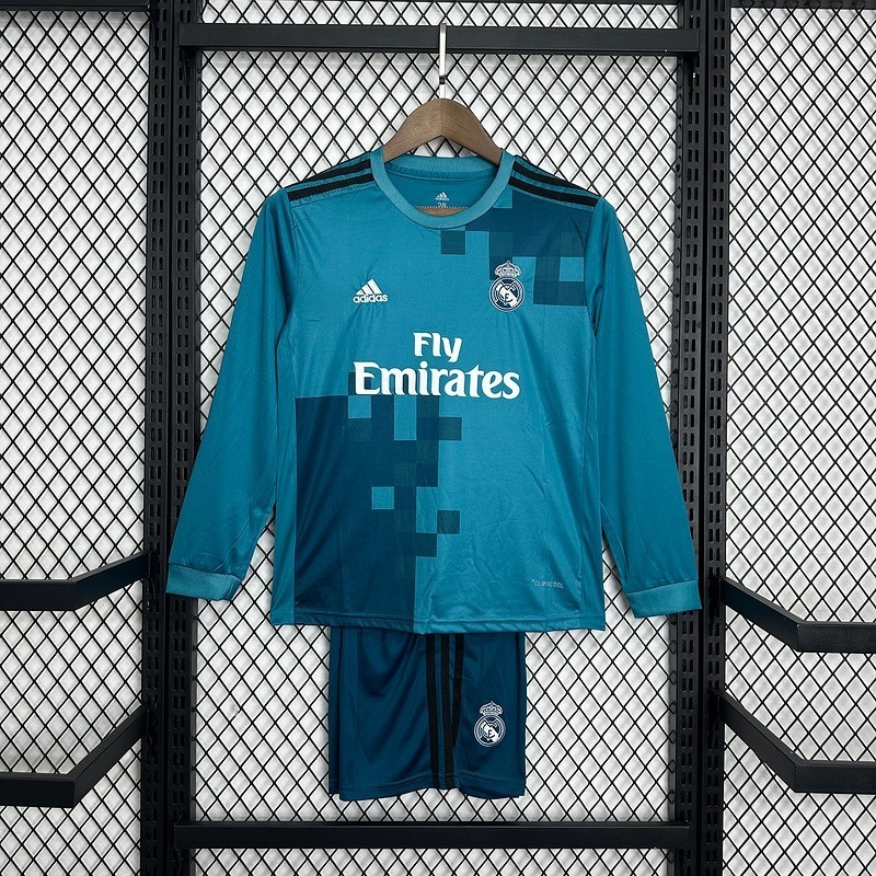 Retro Real Madrid 2016/17 Second Away Long sleeve jersey Kid Kits Size 16-28