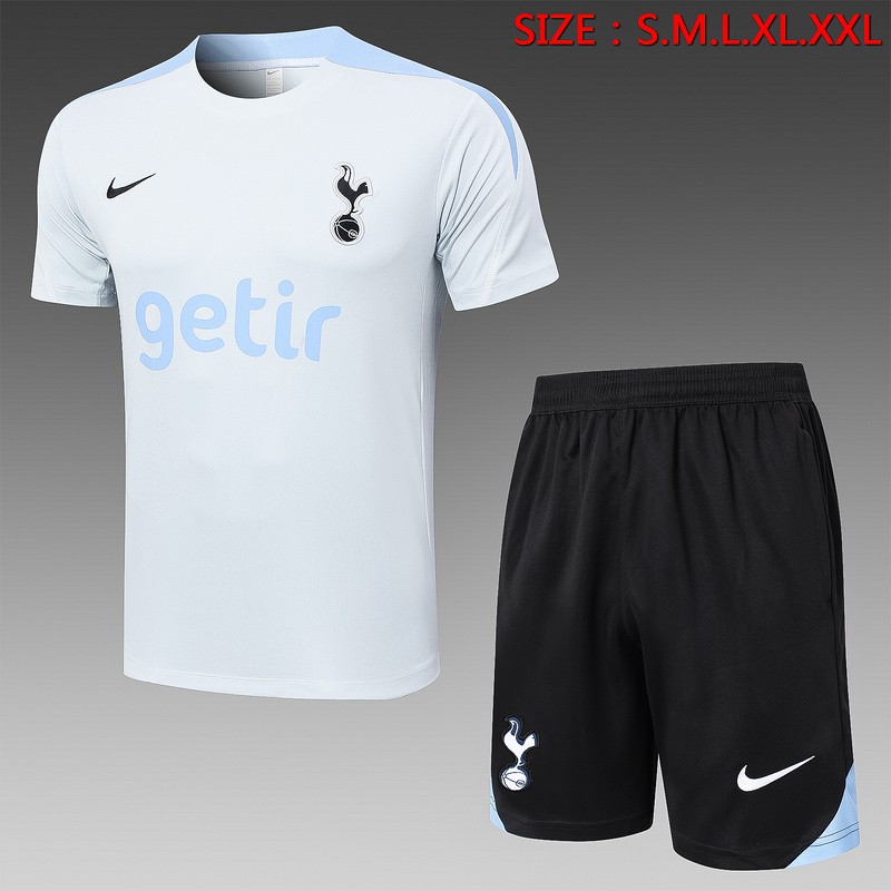 24/25 Tottenham light gray Training Set Shirt and Shorts