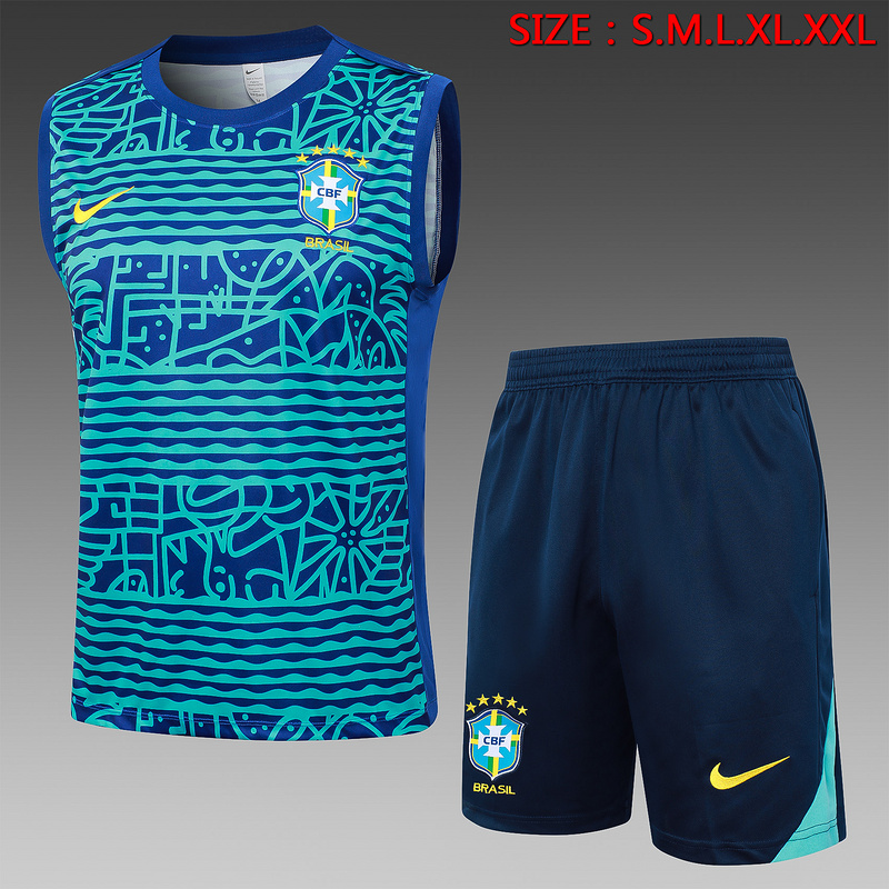 24/25 Brazil Blue Training Set Shirt and Shorts