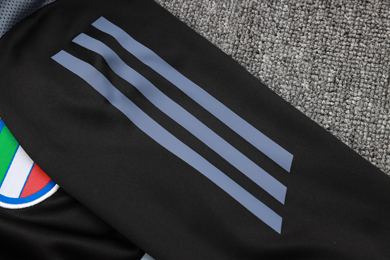 24/25 Italy Black Long-sleeved half-pull training kit Football team kit