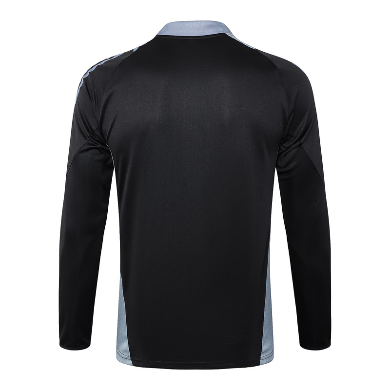 24/25 Italy Black Long-sleeved half-pull training kit Football team kit