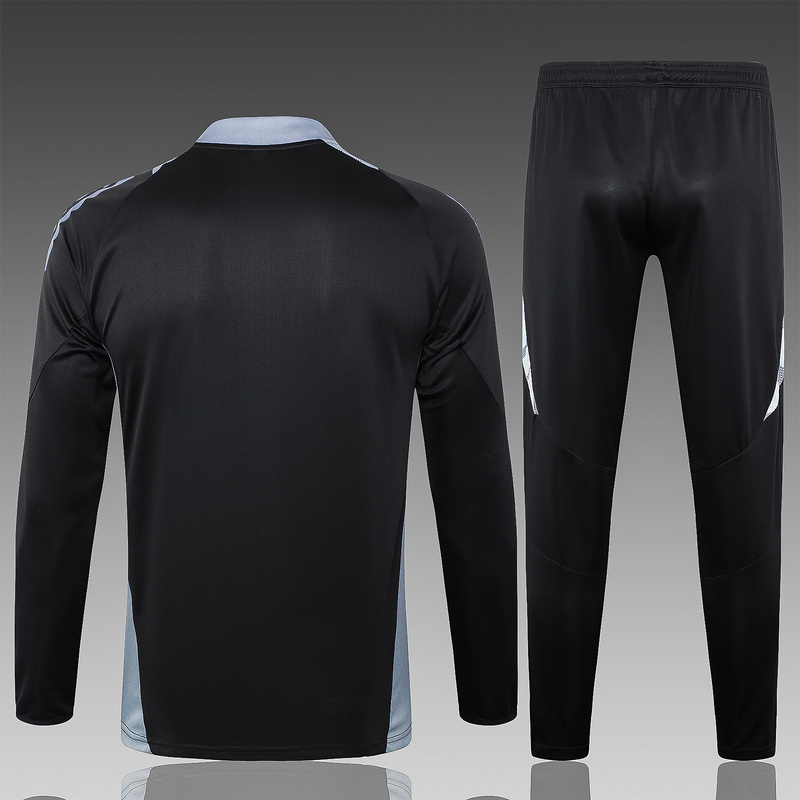24/25 Italy Black Long-sleeved half-pull training kit Football team kit