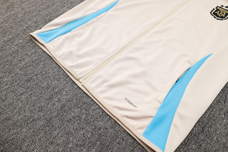 2024/25 Argentina Beige Jacket Training Suit Set Football Team Shirt Sports Fashion