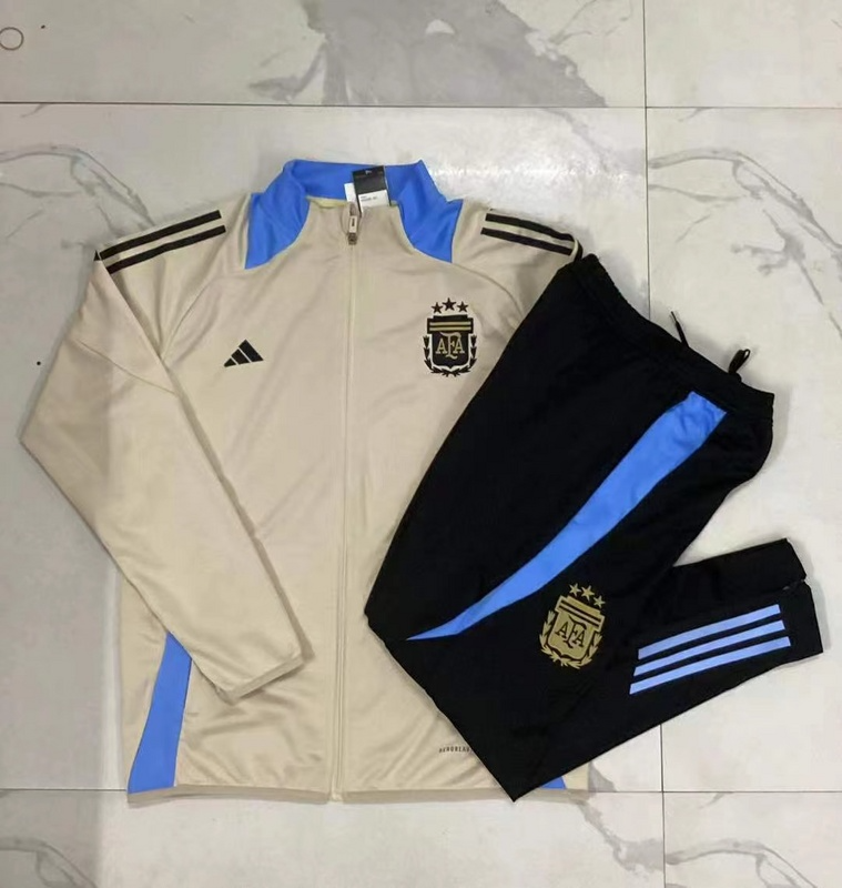 2024/25 Argentina Beige Jacket Training Suit Set Football Team Shirt Sports Fashion