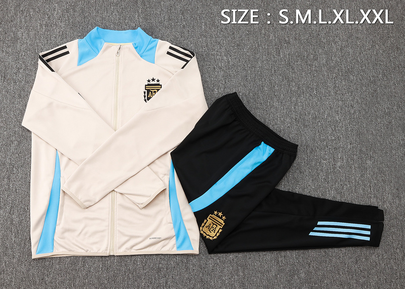 2024/25 Argentina Beige Jacket Training Suit Set Football Team Shirt Sports Fashion
