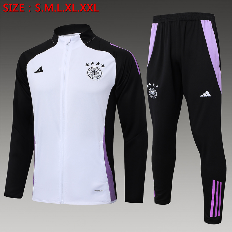 2024/25 Germany White Jacket Training Suit Set Football Team Shirt Sports Fashion