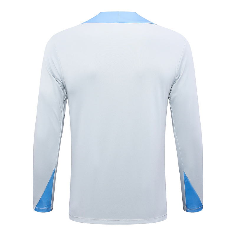 24/25 Tottenham Light gray Long-sleeved half-pull training kit Football team kit
