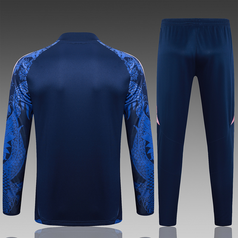 24/25 Real Madrid Royal blue Long-sleeved half-pull training kit Football team kit