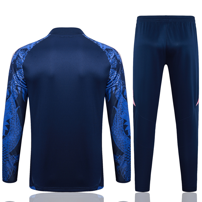 24/25 Real Madrid Royal blue Long-sleeved half-pull training kit Football team kit