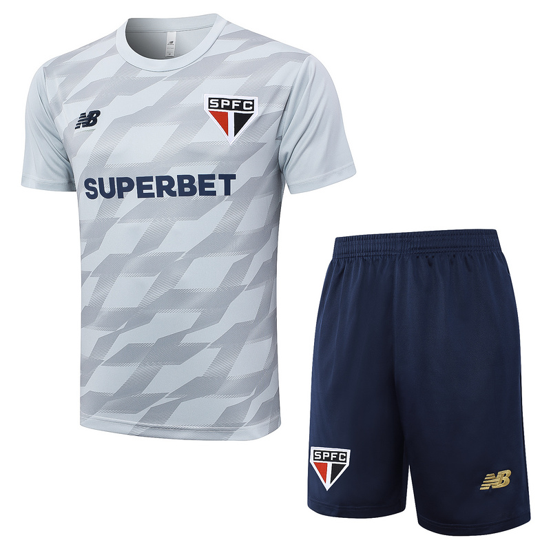 24/25 Sao Paulo Light Gray Training Set Shirt and Shorts