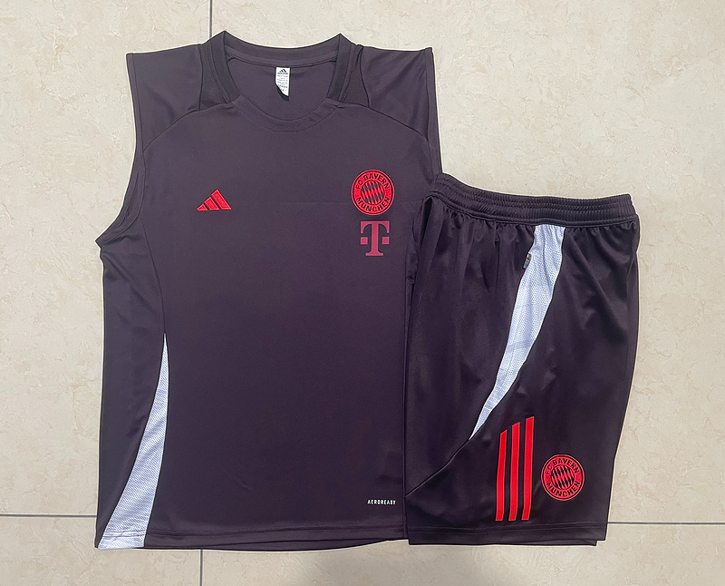 24/25 Bayern Munich Red-brown Training Set Shirt and Shorts