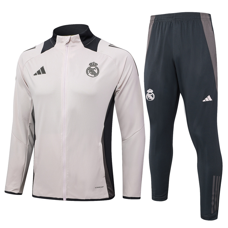 2024/25 Real Madrid Light Pink Jacket Training Suit Set Football Team Shirt Sports Fashion