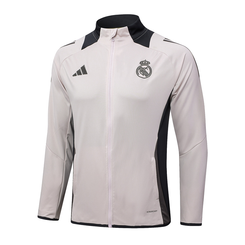 2024/25 Real Madrid Light Pink Jacket Training Suit Set Football Team Shirt Sports Fashion