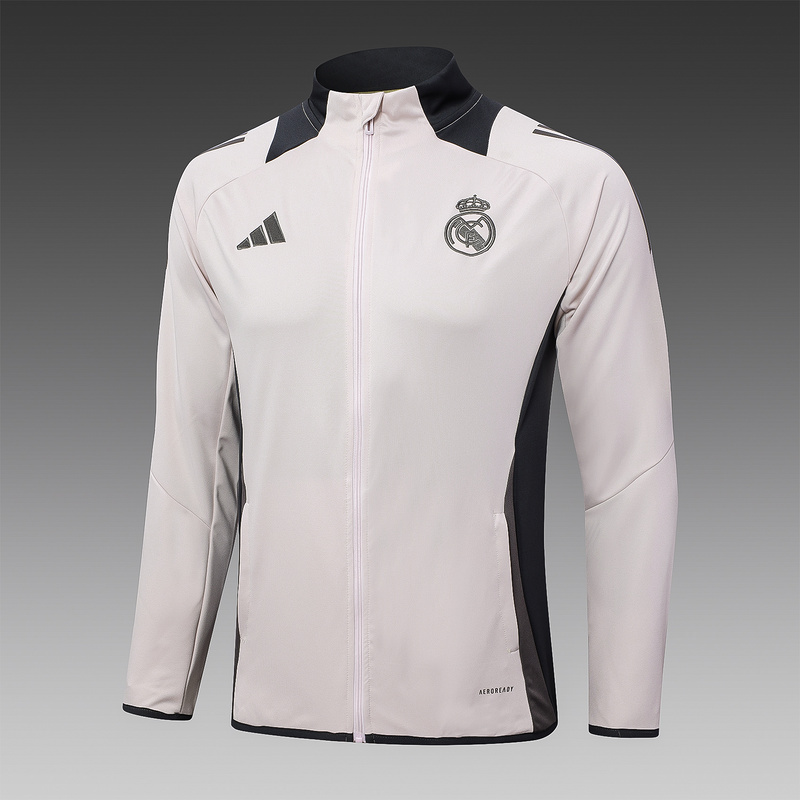 2024/25 Real Madrid Light Pink Jacket Training Suit Set Football Team Shirt Sports Fashion