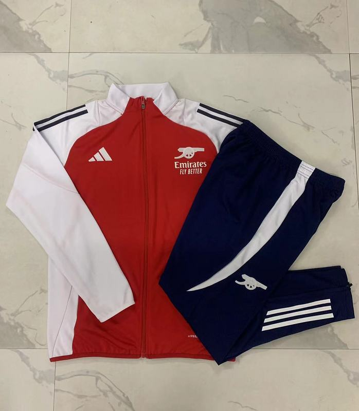 2024/25 Arsenal Red Jacket Training Suit Set Football Team Shirt Sports Fashion