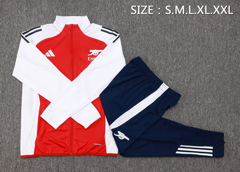 2024/25 Arsenal Red Jacket Training Suit Set Football Team Shirt Sports Fashion