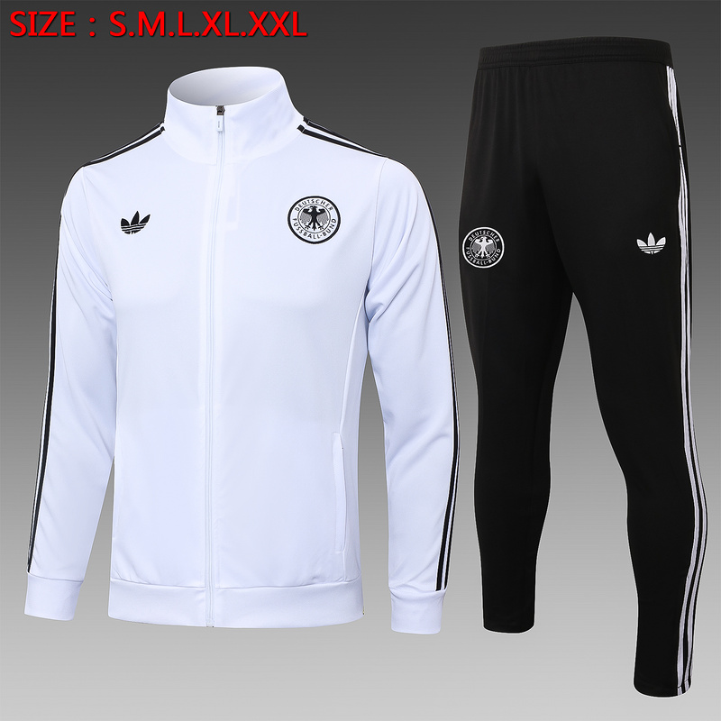 2024/25 Germany White Jacket Training Suit Set Football Team Shirt Sports Fashion