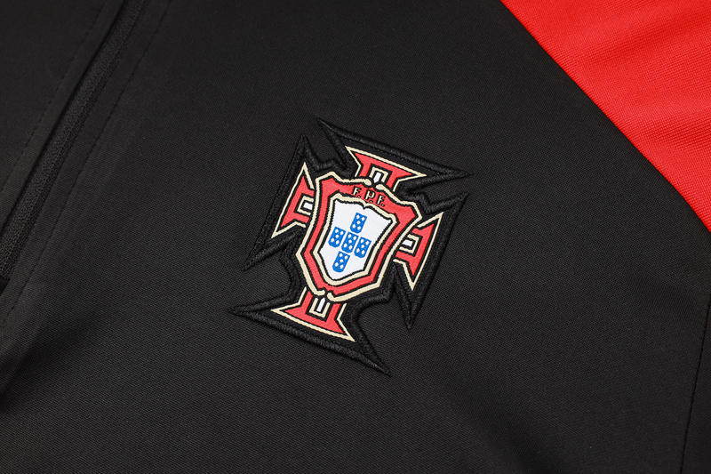 24/25 Portugal  Black Long-sleeved half-pull training kit Football team kit