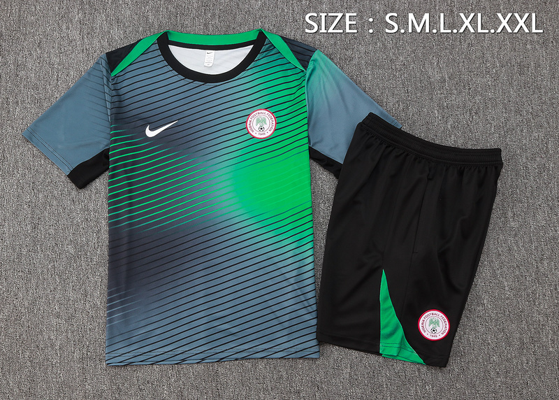 24/25 Nigeria Grayish green Training Set Shirt and Shorts