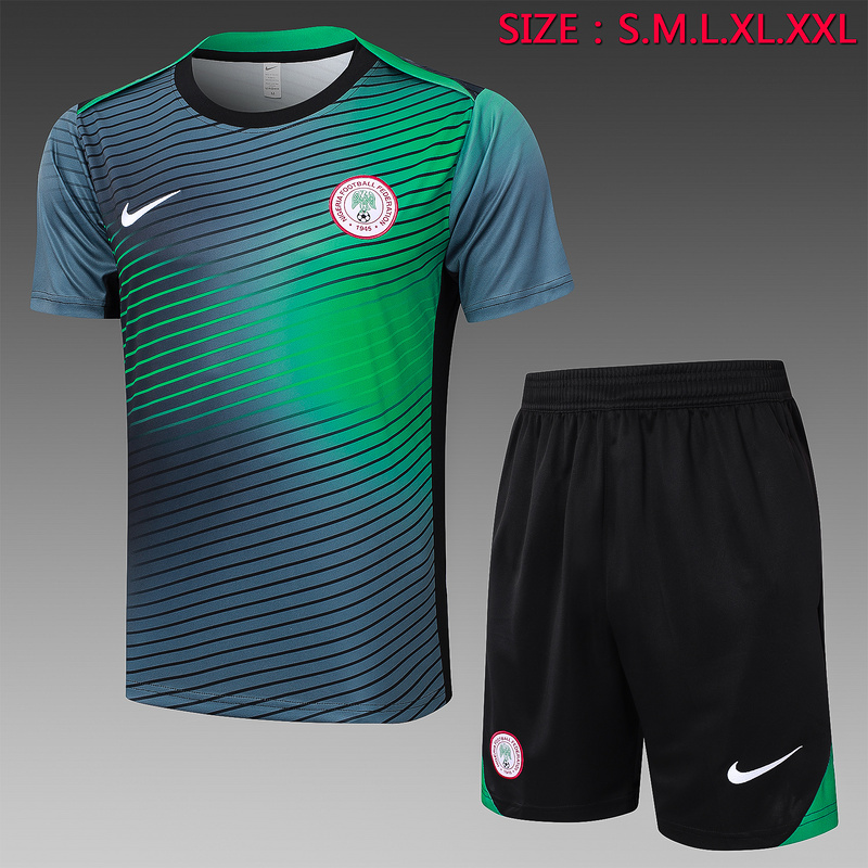 24/25 Nigeria Grayish green Training Set Shirt and Shorts