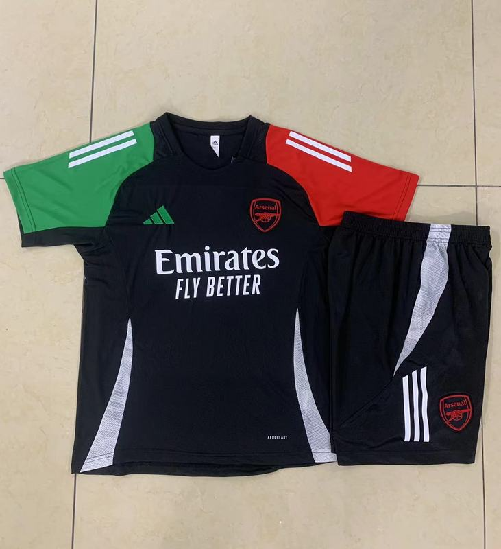 24/25 Arsenal Black Training Set Shirt and Shorts